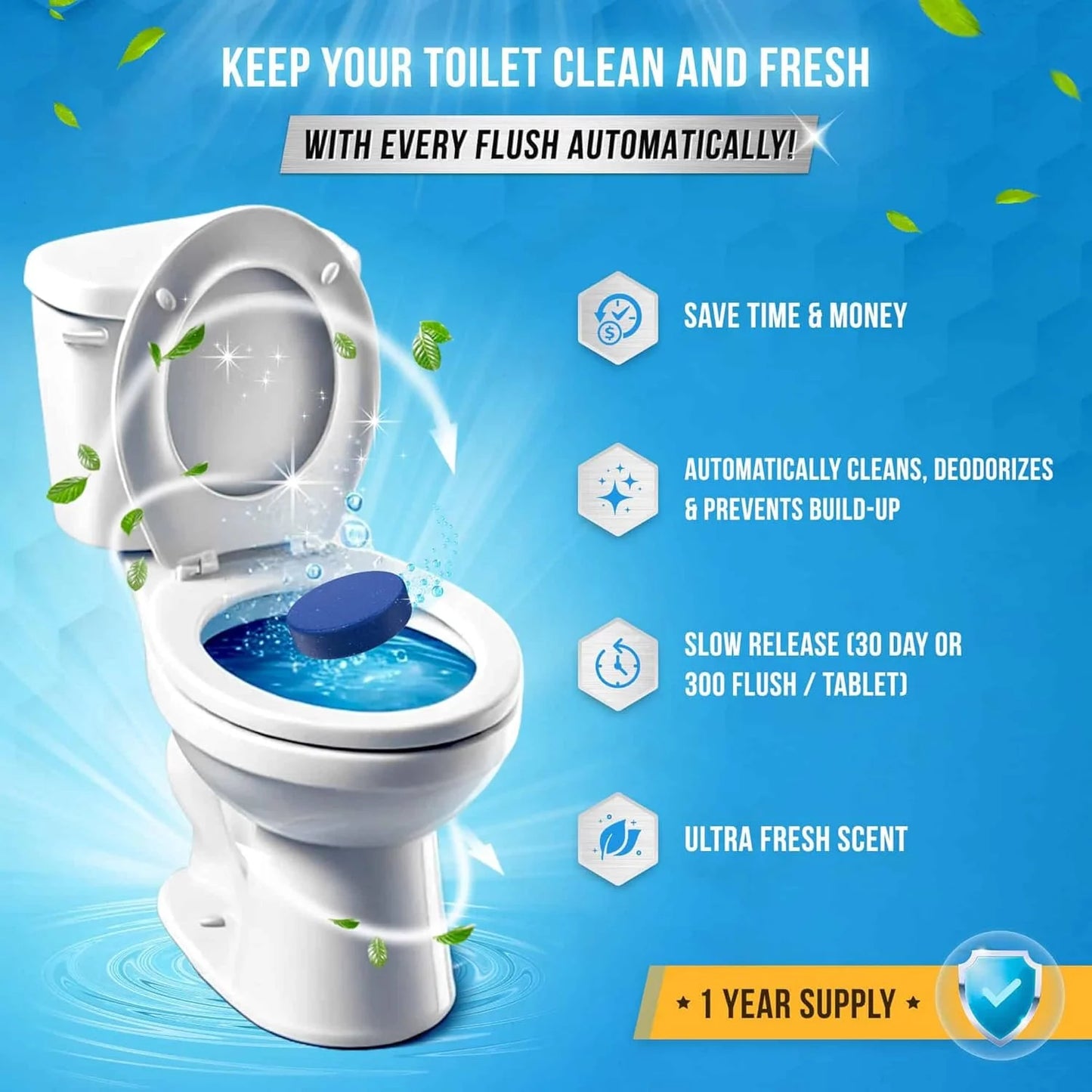 Blue Tablets Toilet Cleaning Solution